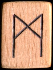 ᛗ : Двадцатой нортумбрийской руной является Man [Mannaz], фонетически обозначающая звук [М] :: Man :: Значени - 13044