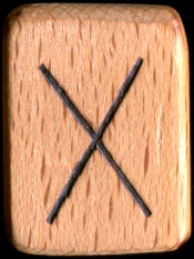 ᚷ : Седьмой нортумбрийской руной является Gyfu [Gebo],фонетически обозначающая звук [Г], а с точки зрения ман - 9343