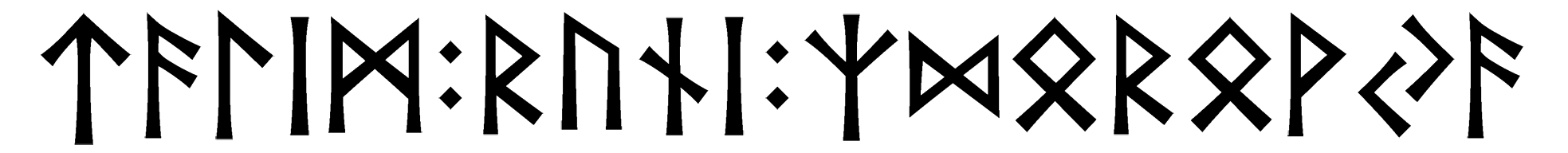 talim+runi+zdorovya - Напиши имя  TALIM+RUNI+ZDOROVYA рунами  - ᛏᚨᛚᛁᛗ:ᚱᚢᚾᛁ:ᛉᛞᚱᚹᚨ - Значение и характер имени  TALIM+RUNI+ZDOROVYA - 