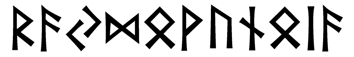 raydovunoia - Напиши имя  RAYDOVUNOIA рунами  - ᚱᚨᛞᚹᚢᚾᛁᚨ - Значение и характер имени  RAYDOVUNOIA - 