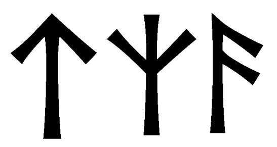 tza - Напиши имя  TZA рунами  - ᛏᛉ - Значение и характер имени  TZA - 