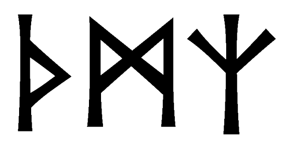 thmz - Напиши имя  THMZ рунами  - ᛏᚺᛗᛉ - Значение и характер имени  THMZ - 