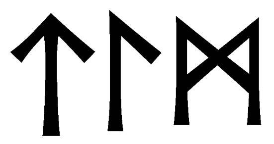 tlm - Напиши имя  TLM рунами  - ᛏᛚᛗ - Значение и характер имени  TLM - 