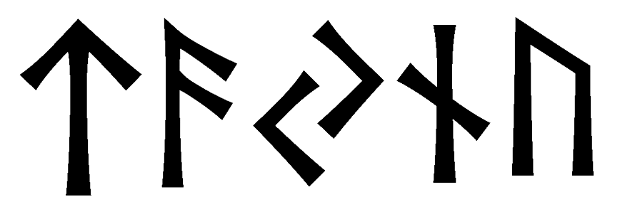 tajnu - Напиши имя  TAJNU рунами  - ᛏᚨᛃᚾᚢ - Значение и характер имени  TAJNU - 