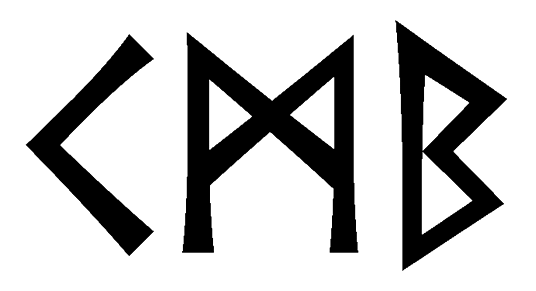 kmb - Напиши имя  KMB рунами  - ᚲᛗᛒ - Значение и характер имени  KMB -