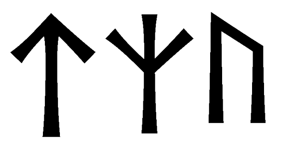 tzu - Напиши имя  TZU рунами  - ᛏᛉᚢ - Значение и характер имени  TZU -