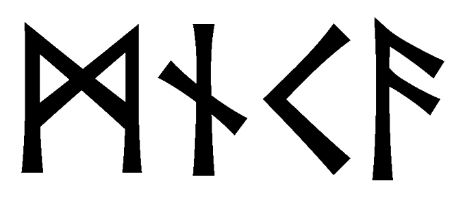 mnka - Напиши имя  MNKA рунами  - ᛗᚾᚲᚨ - Значение и характер имени  MNKA - 