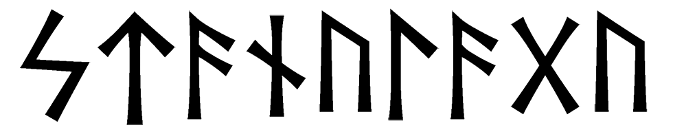 stanúlagu - Напиши имя  STANÚLAGU рунами  - ᛋᛏᚨᚾᛚᚨᚷᚢ - Значение и характер имени  STANÚLAGU - 