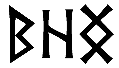 bhng - Напиши имя  BHNG рунами  - ᛒᚺᚾᚷ - Значение и характер имени  BHNG -